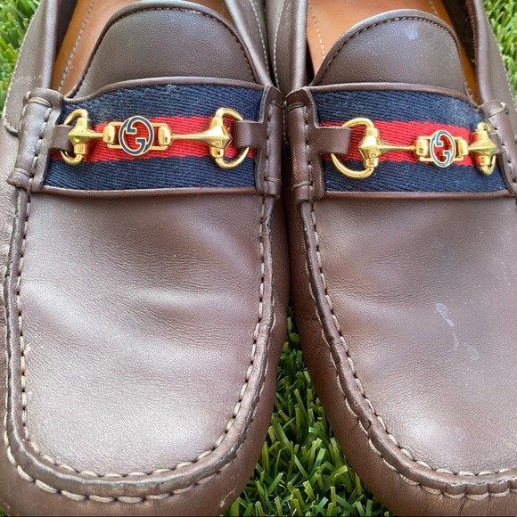 Gucci Ayrton Leather & Web Driver Loafers. - Picture 4 of 10